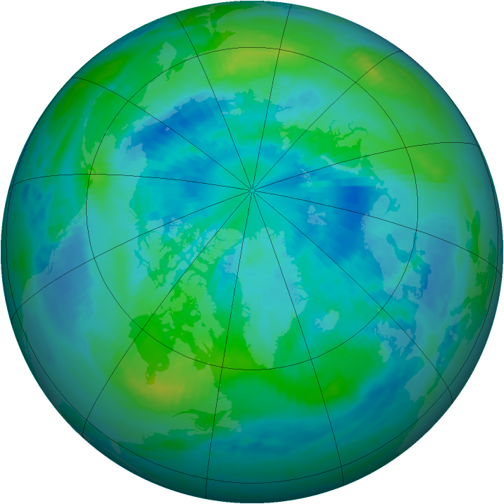 Arctic ozone map for 27 September 2000